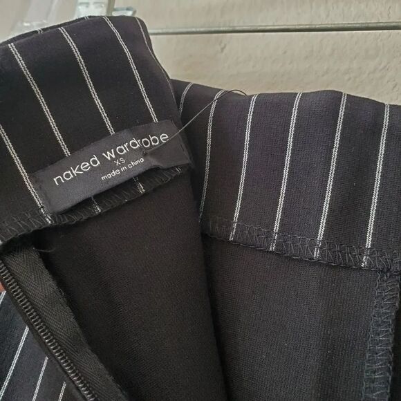 Naked Wardrobe The Pinstripe Cigarette Pants in Black - Picture 13 of 13